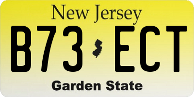 NJ license plate B73ECT