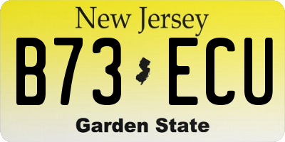 NJ license plate B73ECU