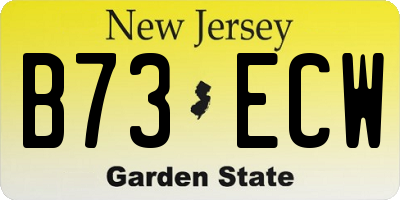 NJ license plate B73ECW