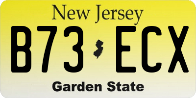 NJ license plate B73ECX