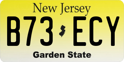 NJ license plate B73ECY