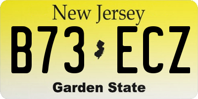 NJ license plate B73ECZ