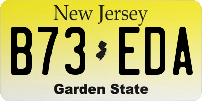 NJ license plate B73EDA