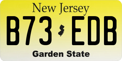 NJ license plate B73EDB