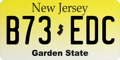 NJ license plate B73EDC