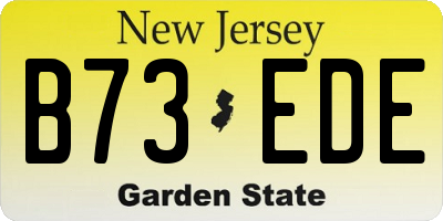 NJ license plate B73EDE
