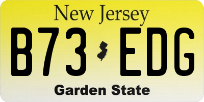 NJ license plate B73EDG