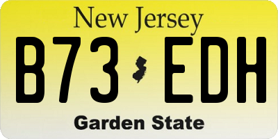NJ license plate B73EDH