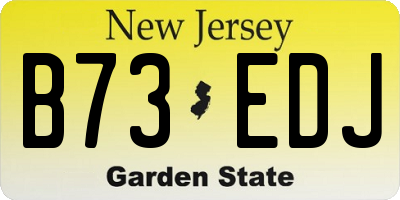 NJ license plate B73EDJ