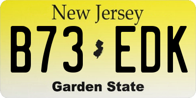 NJ license plate B73EDK