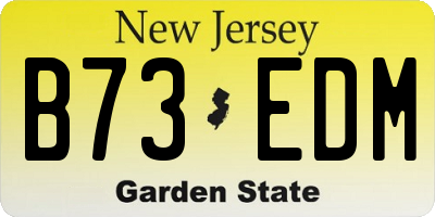 NJ license plate B73EDM