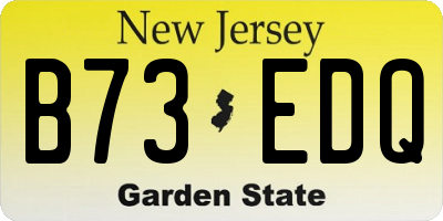 NJ license plate B73EDQ