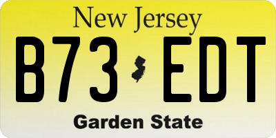 NJ license plate B73EDT