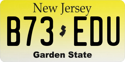 NJ license plate B73EDU