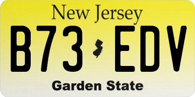 NJ license plate B73EDV
