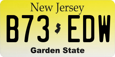 NJ license plate B73EDW