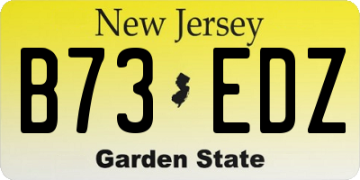 NJ license plate B73EDZ