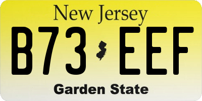 NJ license plate B73EEF