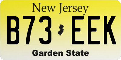 NJ license plate B73EEK