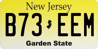 NJ license plate B73EEM