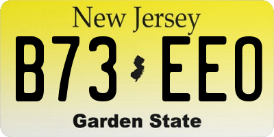 NJ license plate B73EEO