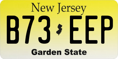 NJ license plate B73EEP