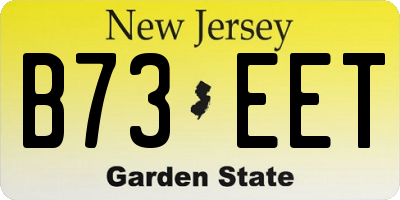 NJ license plate B73EET