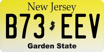 NJ license plate B73EEV