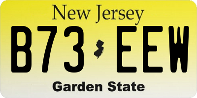 NJ license plate B73EEW