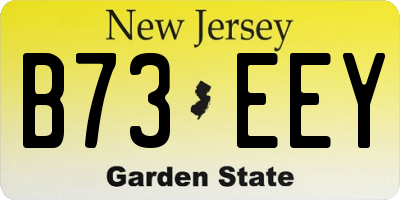NJ license plate B73EEY
