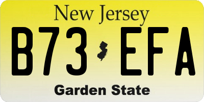 NJ license plate B73EFA
