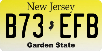 NJ license plate B73EFB