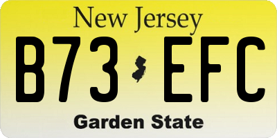 NJ license plate B73EFC