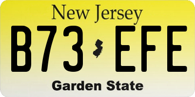 NJ license plate B73EFE