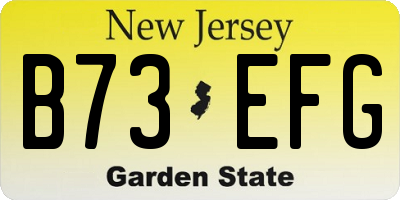 NJ license plate B73EFG