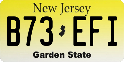 NJ license plate B73EFI