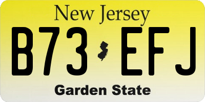 NJ license plate B73EFJ