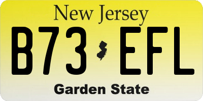 NJ license plate B73EFL