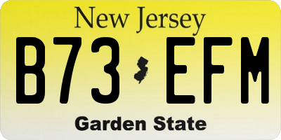 NJ license plate B73EFM