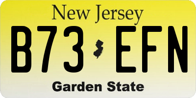 NJ license plate B73EFN