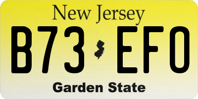 NJ license plate B73EFO