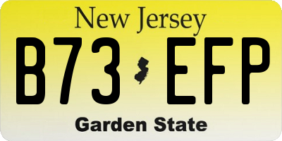 NJ license plate B73EFP