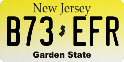 NJ license plate B73EFR