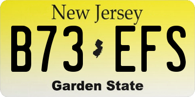 NJ license plate B73EFS