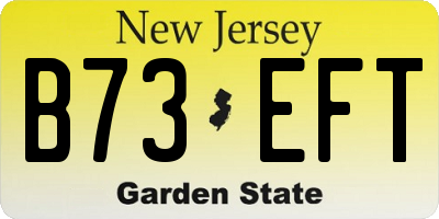 NJ license plate B73EFT