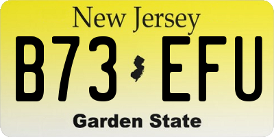 NJ license plate B73EFU