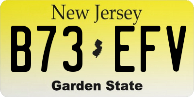 NJ license plate B73EFV