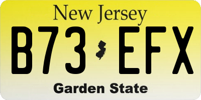 NJ license plate B73EFX