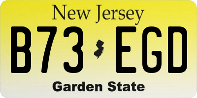 NJ license plate B73EGD