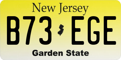 NJ license plate B73EGE